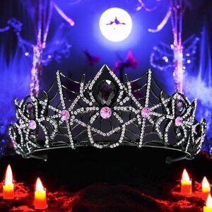 Spider woman crown, Halloween crown, Cosplay crystal crown, Gothic spider crown